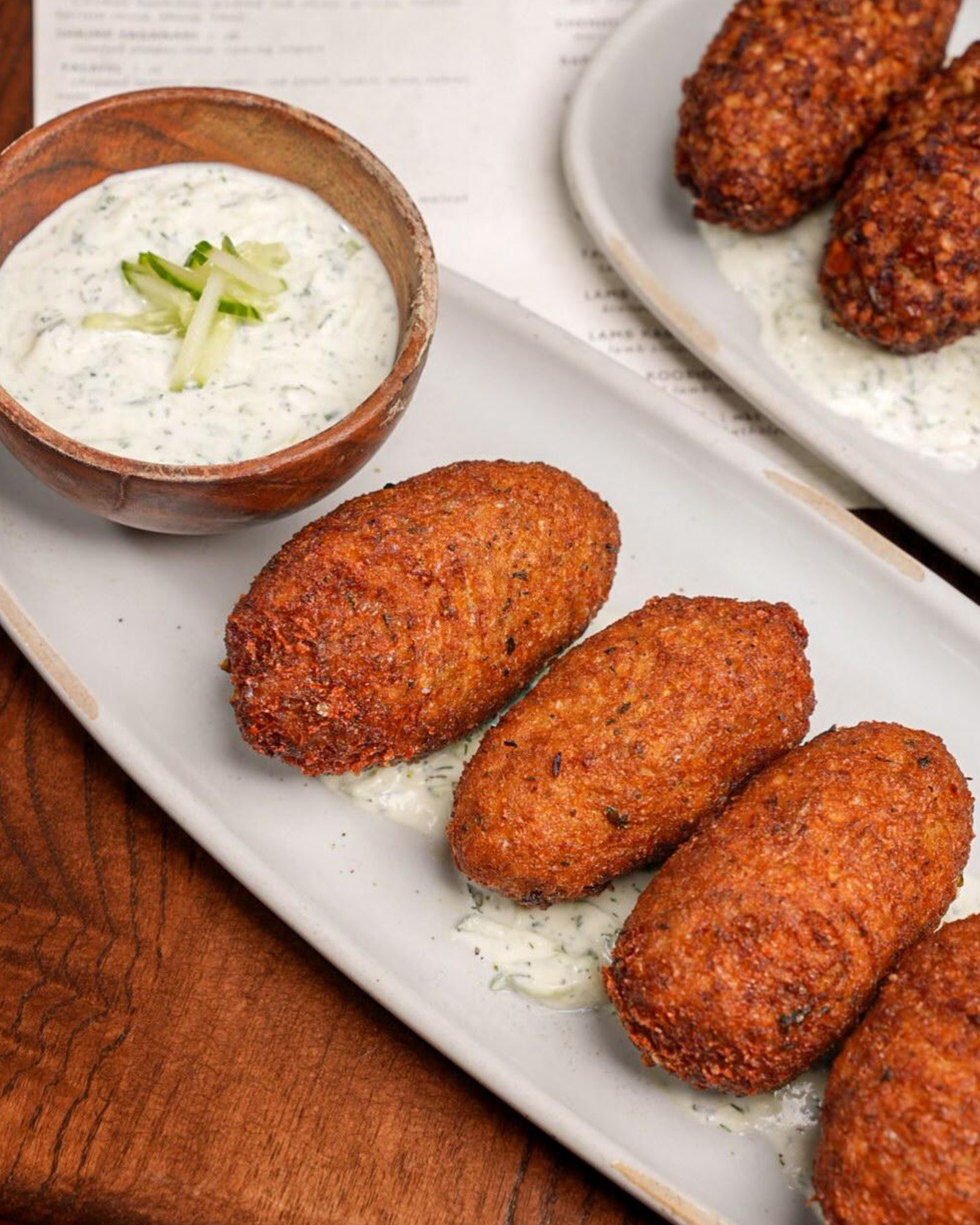 Cheese kibbeh available at Yalda westside 